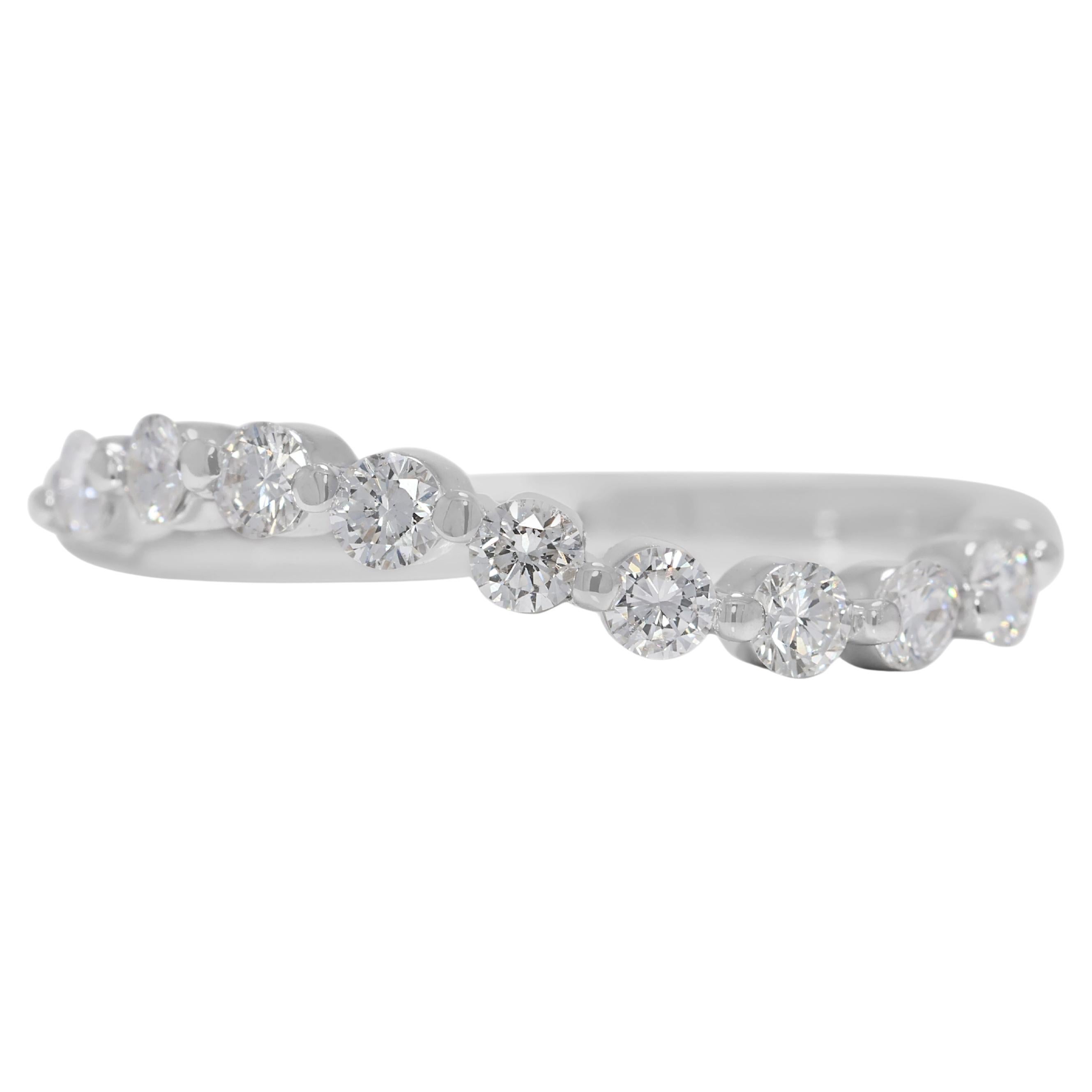 Exquisiter 0,31ct natürlicher Diamantring in 18K Weißgold im Angebot