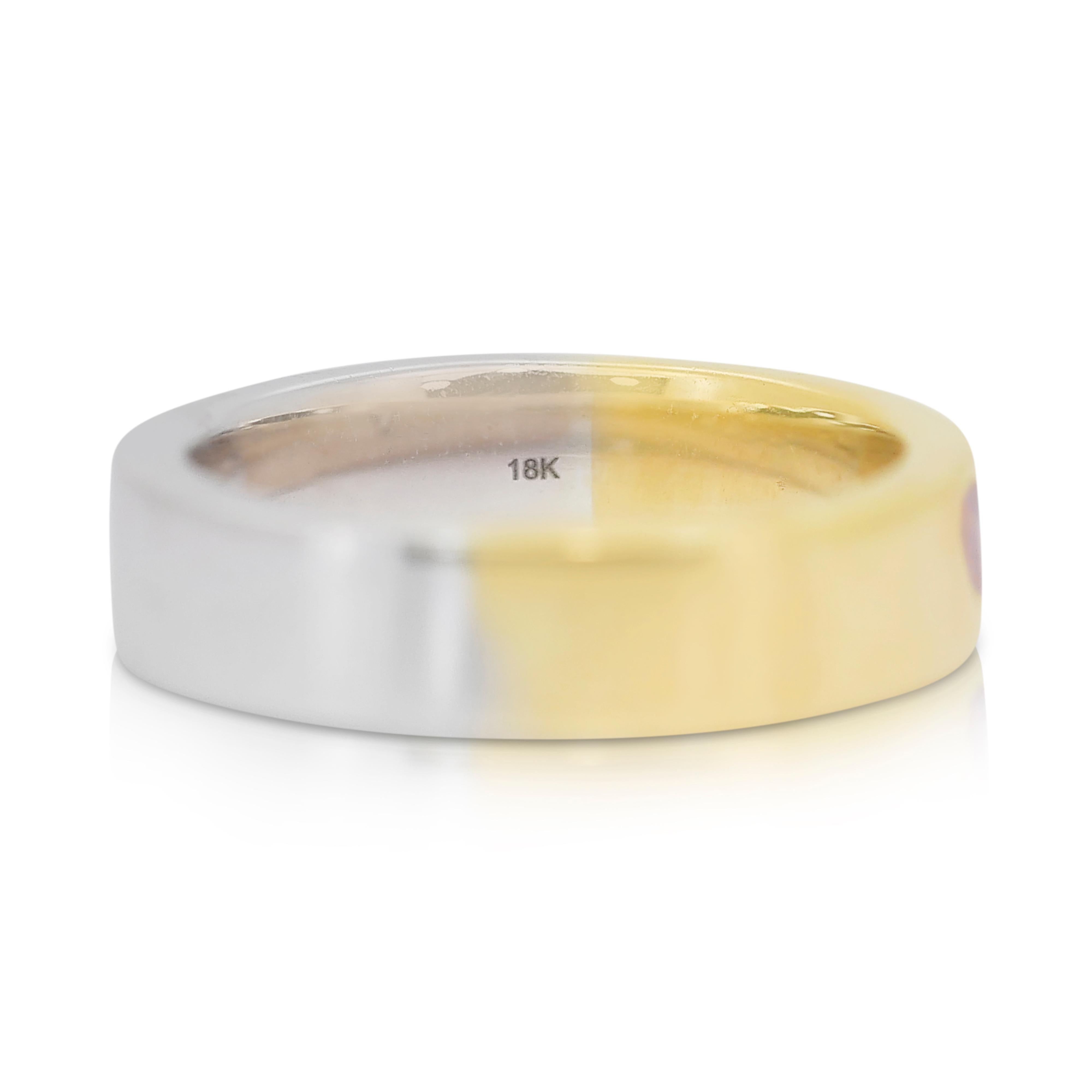 Shield Cut Exquisite 0.35ct Diamonds Band Ring in 18k Yellow Gold and White Gold