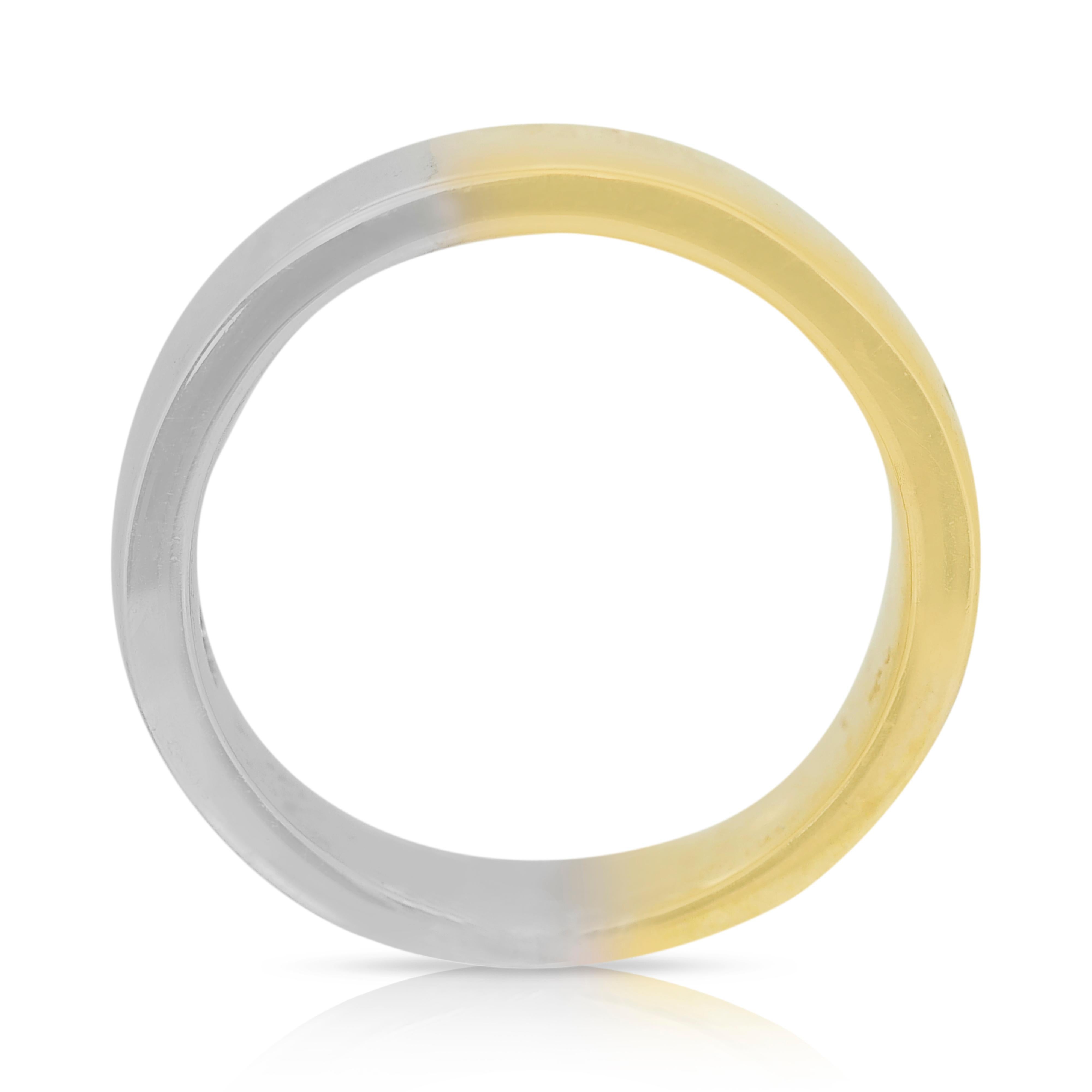 Exquisite 0.35ct Diamonds Band Ring in 18k Yellow Gold and White Gold 3