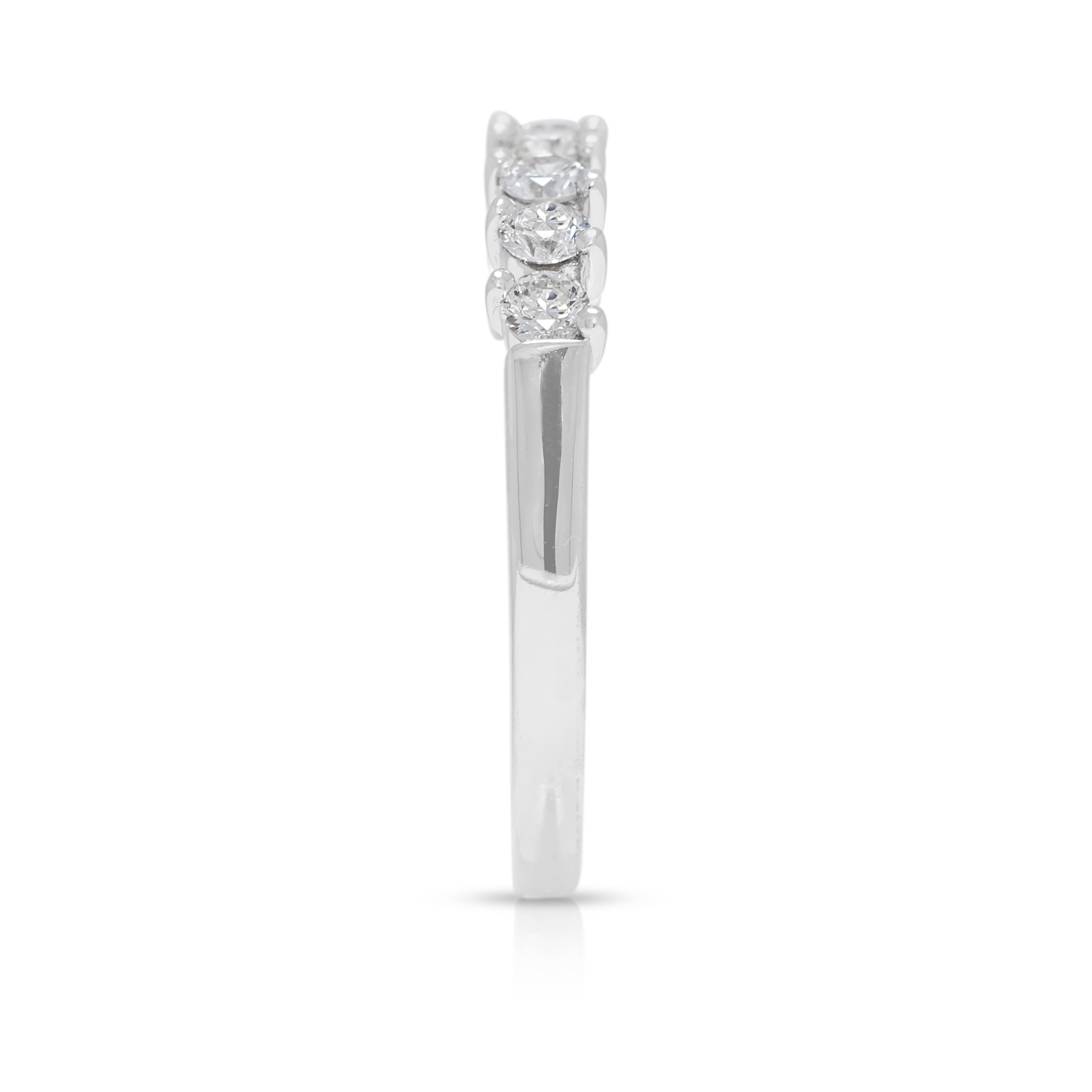 Women's Exquisite 0.36ct Natural Diamond 14K White Gold Ring by Gold Heart For Sale