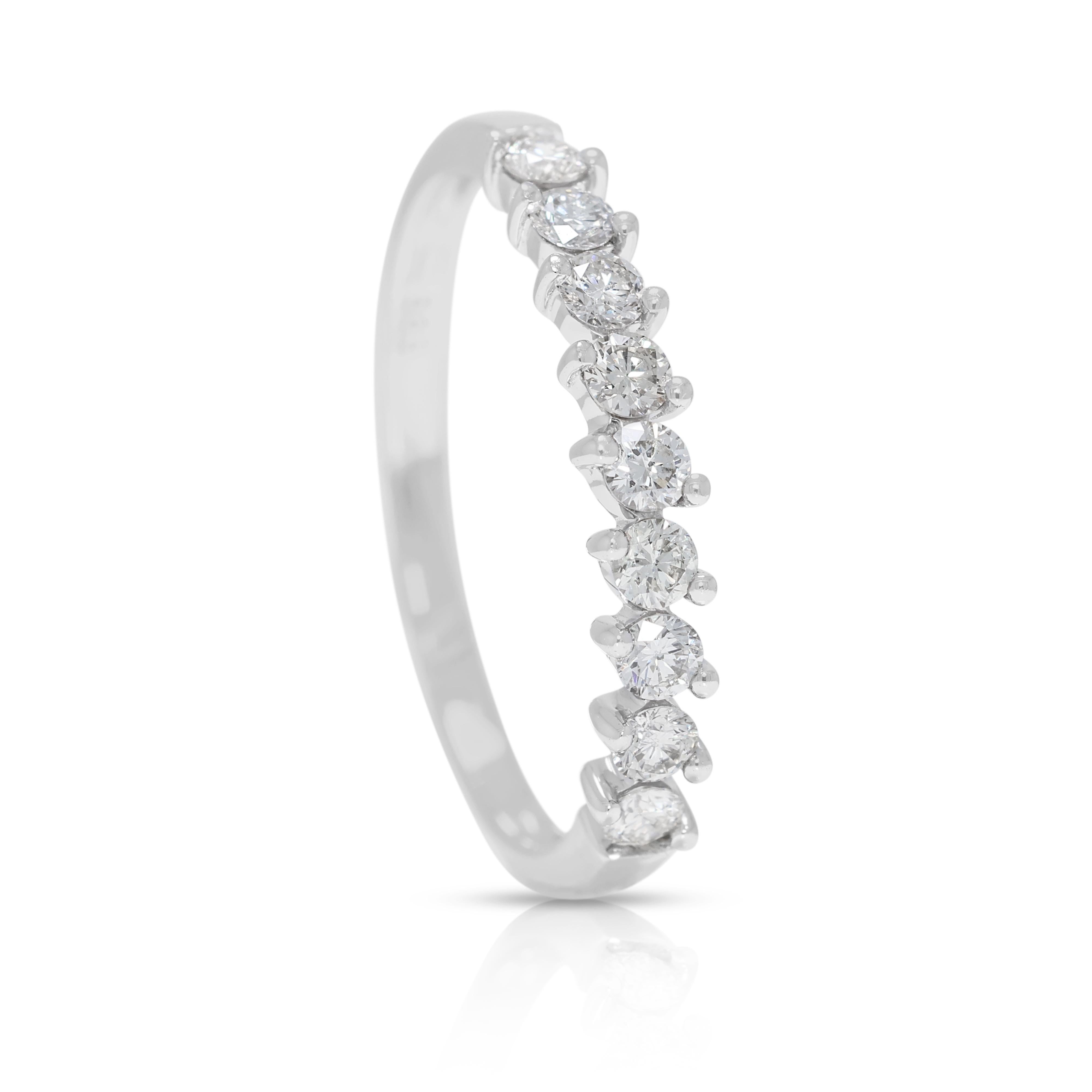 Exquisite 0.36ct Natural Diamond 14K White Gold Ring by Gold Heart For Sale 1