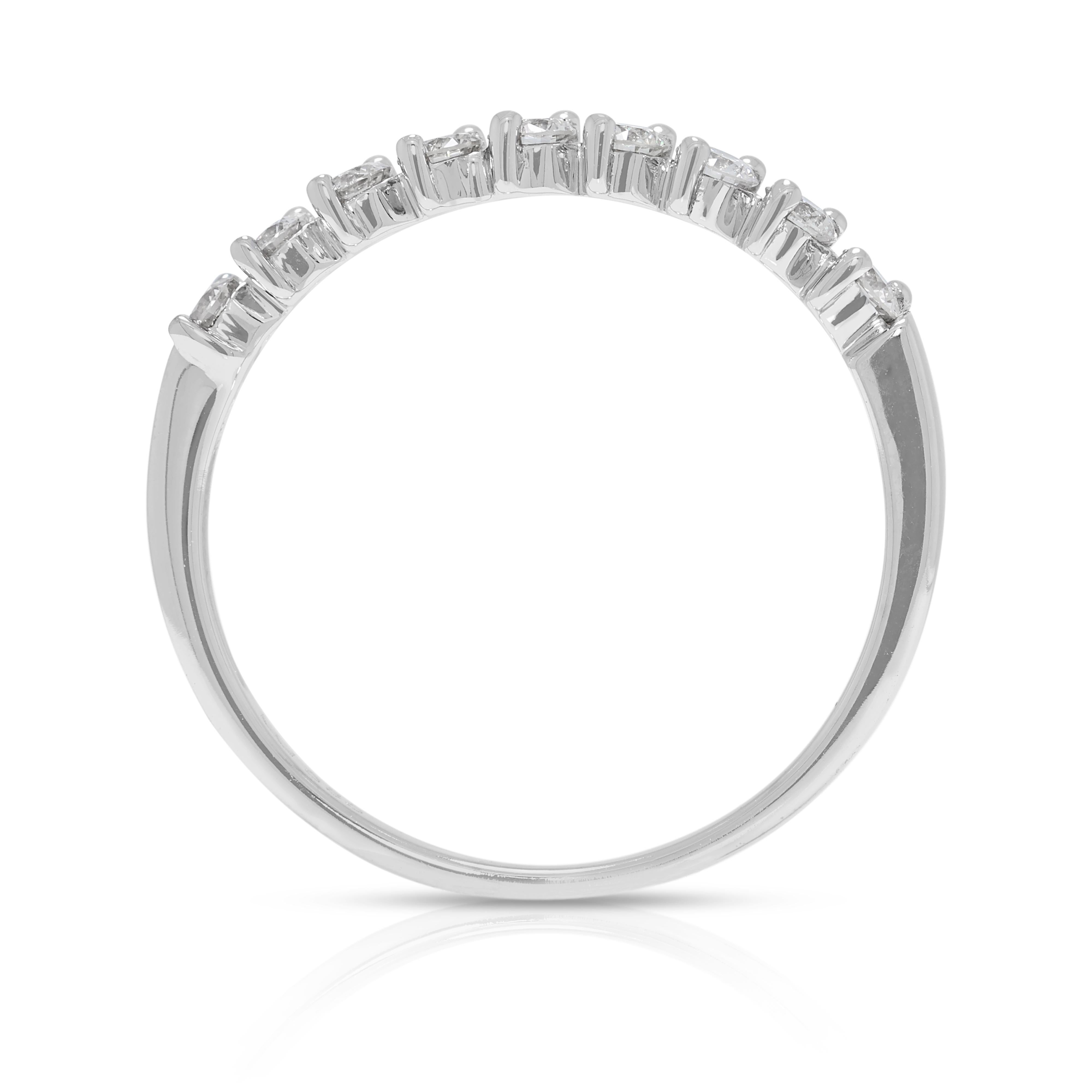 Exquisite 0.36ct Natural Diamond 14K White Gold Ring by Gold Heart For Sale 2