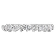 Exquisito anillo de oro blanco de 14 quilates con un diamante natural de 0,36 ct, de Gold Heart