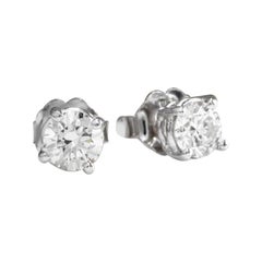 Exquisite 0.40 Carat Natural VS2-SI1 Diamond 14K Solid White Gold Stud Earrings