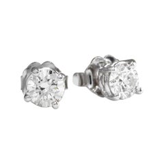 Boucles d'oreilles exquises en or blanc massif 14 carats avec diamants naturels de 0,40 carat VS2-SI1