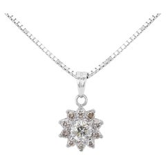Exquisite 0.40ct Diamonds Pendant in 18K White Gold - (Chain Not Included)