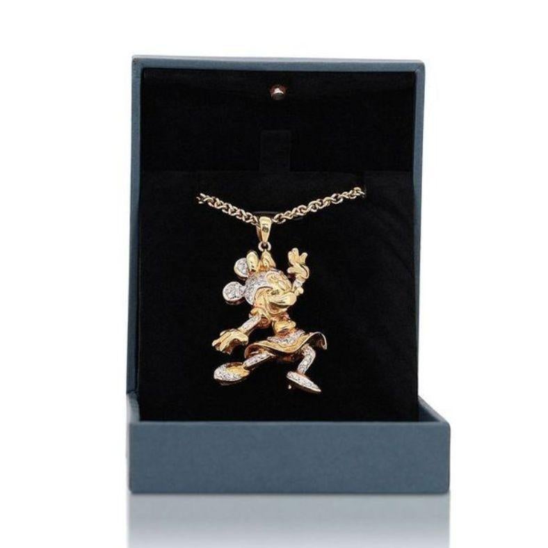 Exquisite 0.45ct Minnie Mouse Designed Necklace in 18K Yellow Gold  For Sale 2