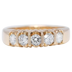Exquisite 0.45ct Natural Diamonds Ring in 12K Yellow Gold