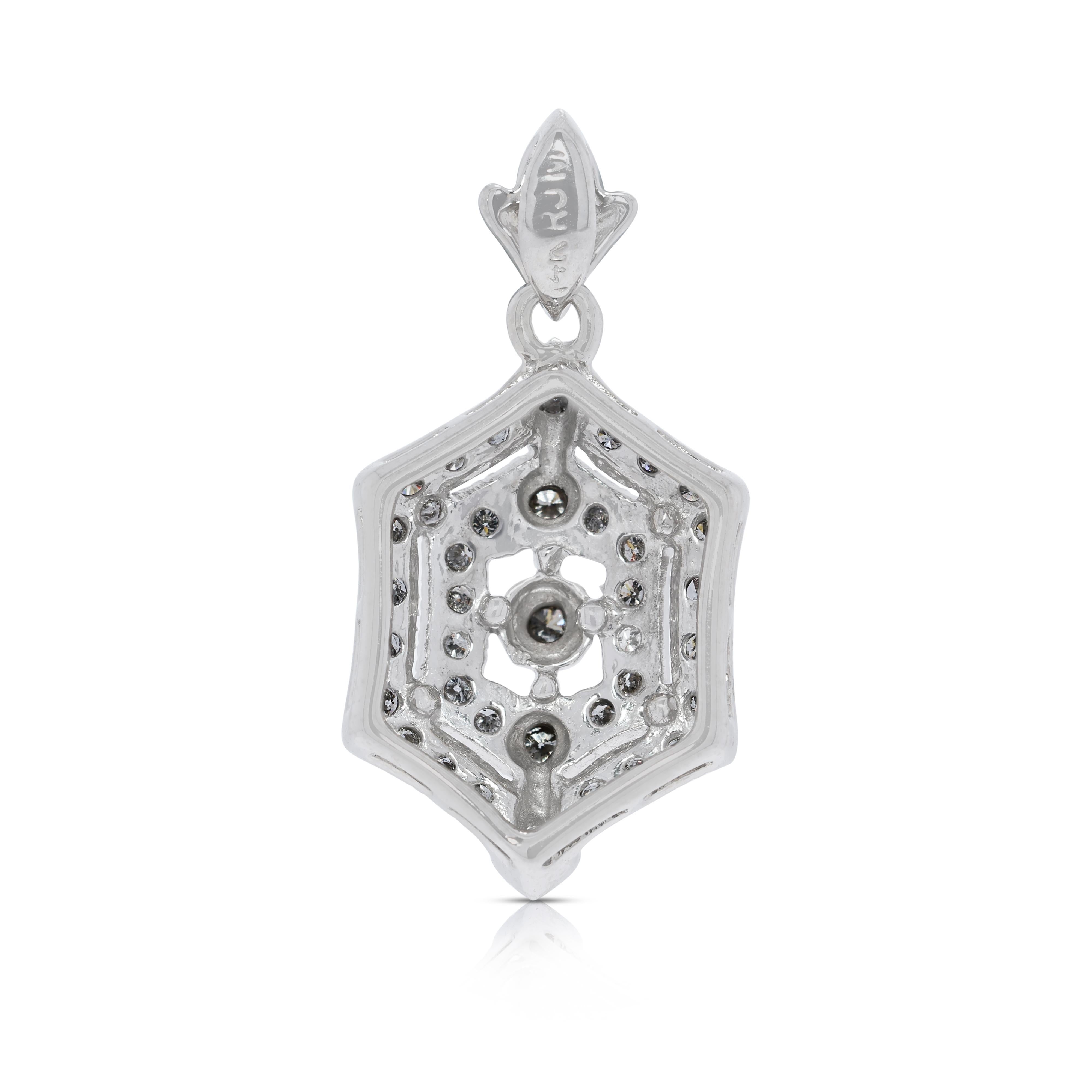 Exquisito Colgante de Diamantes Naturales de 0,4ct en Oro Blanco de 14K en venta 1