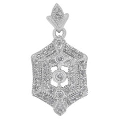 Exquisito Colgante de Diamantes Naturales de 0,4ct en Oro Blanco de 14K