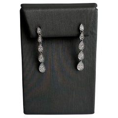 Exquisite 0.50ctw Natural Diamond Drop Earrings in 10kt White Gold, GH SI, New