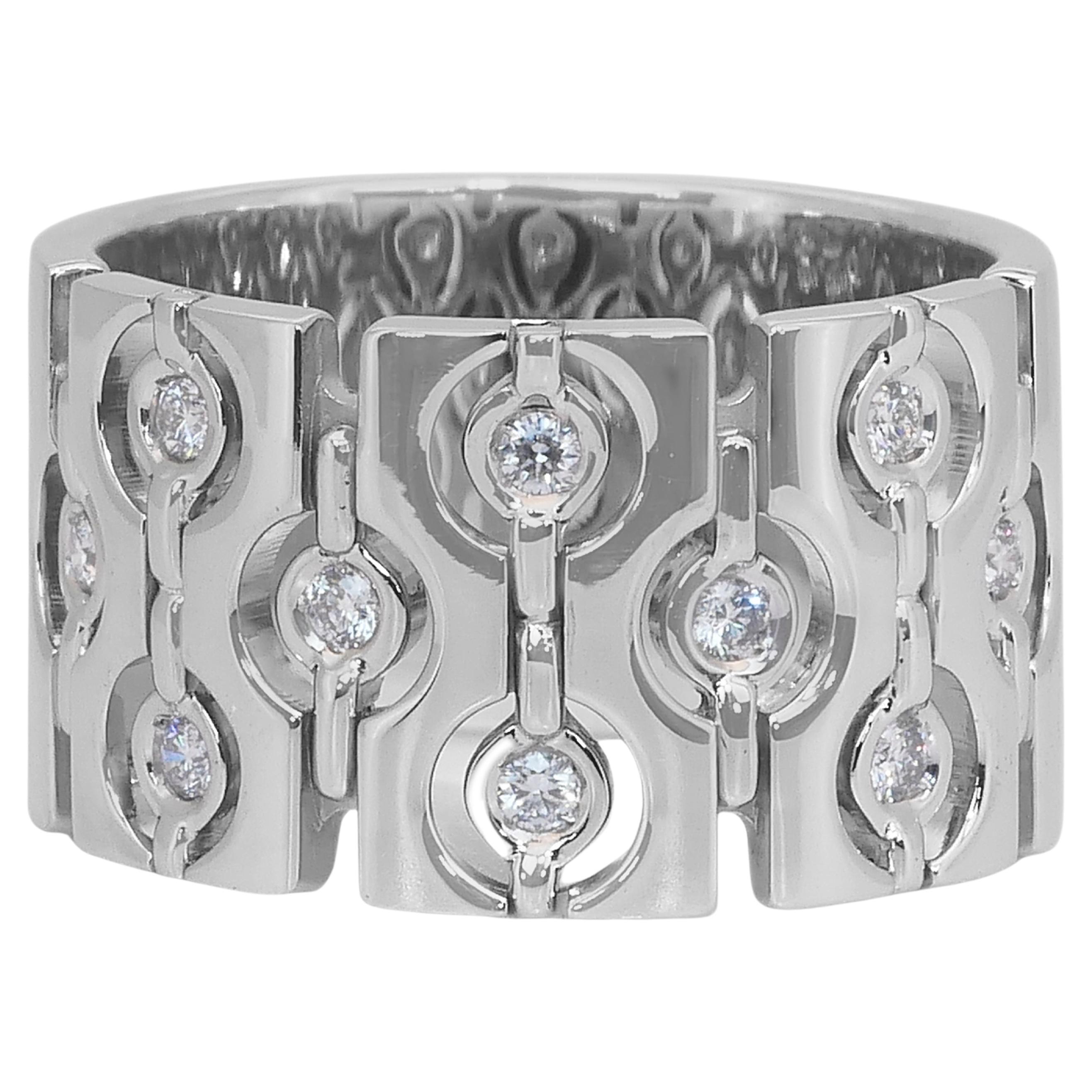 Exquisite 0.51ct Diamonds Ring in 18k White Gold - IGI Certified