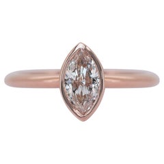 Exquisite 0.53ct Diamond Solitaire Ring in 14k Rose Gold - IGI Certified Exquisite 0.53ct Diamond Solitaire Ring in 14k Rose Gold - IGI Certified