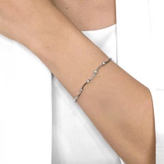 Exquisite 0.56ct Natural Diamond Wave Bracelet in 18K White Gold