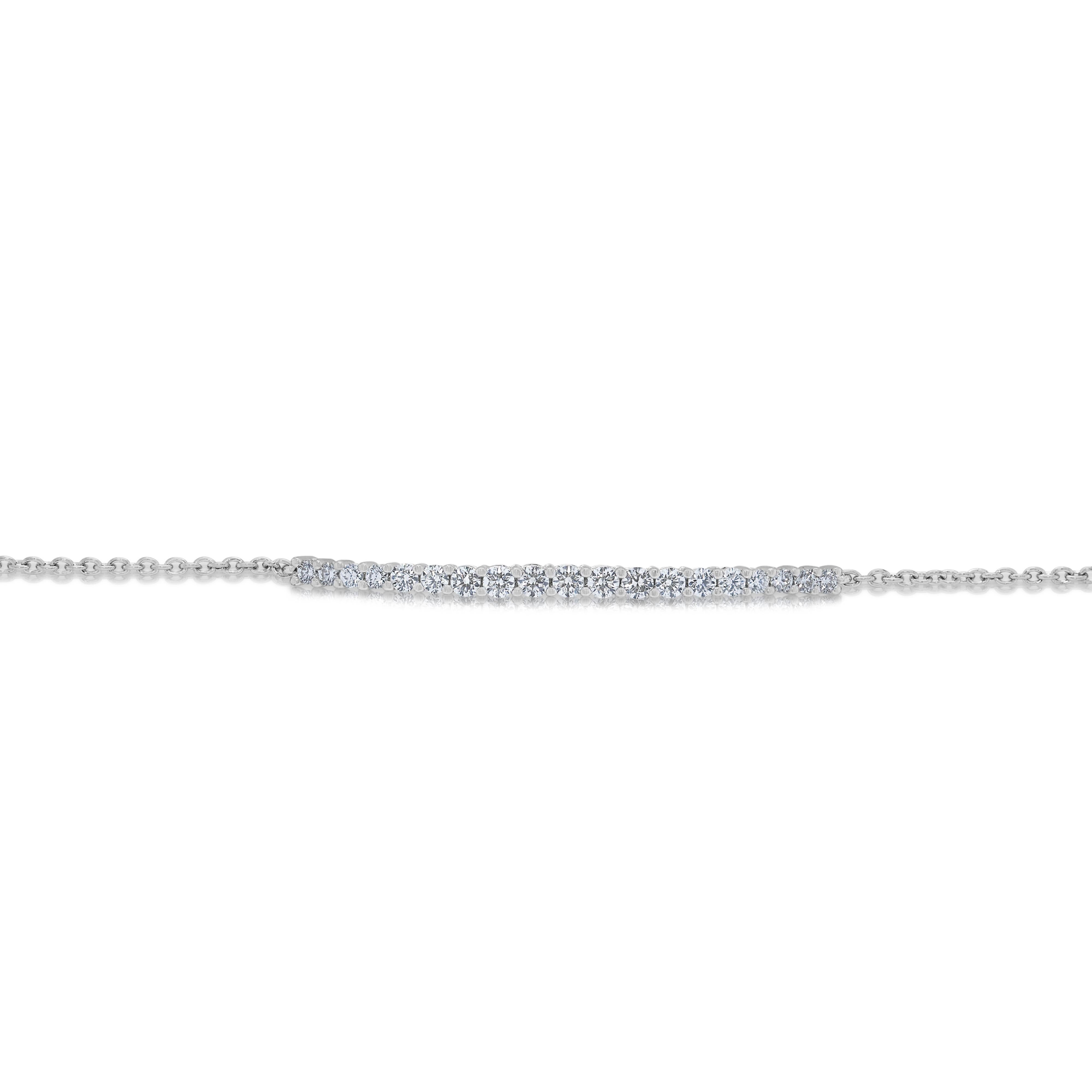 Bracelet exquis de 0,57ct de diamant en or blanc 18K Pour femmes en vente