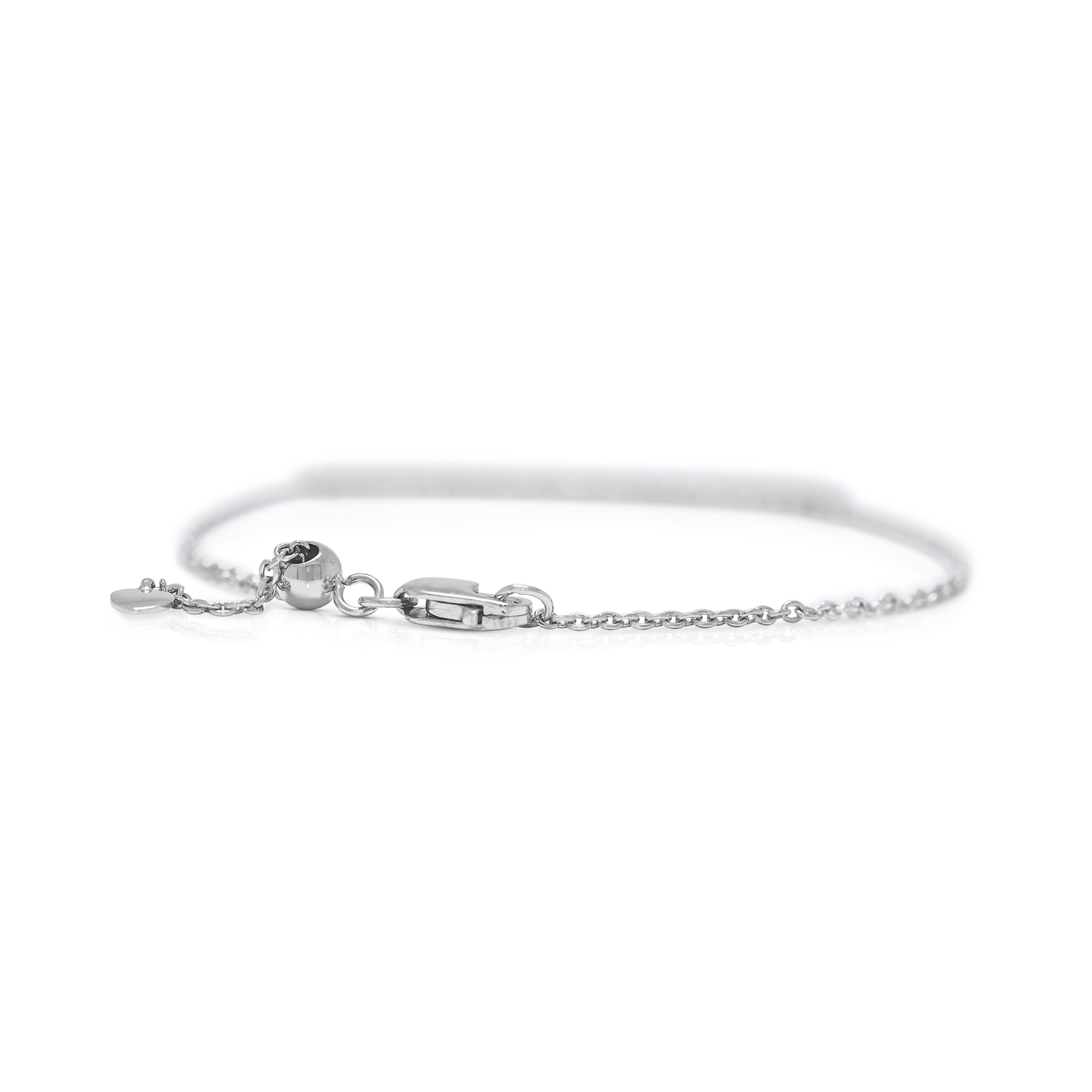 Bracelet exquis de 0,57ct de diamant en or blanc 18K en vente 2
