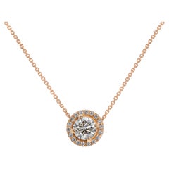 Exquisite 0.59ct Natural Diamond Necklace in 18K Rose Gold with GIA