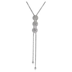 Exquisite 0,61 Karat natürliche Diamant-Halskette aus 18 Karat Weißgold