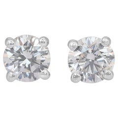 Exquisite 0.80ct Diamonds Stud Earrings in 14k White Gold - IGI Certified