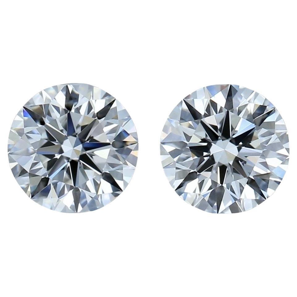 Squisita coppia di diamanti rotondi naturali da 0,81 carati - certificati IGI