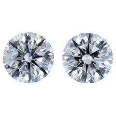 Squisita coppia di diamanti rotondi naturali da 0,81 carati - certificati IGI