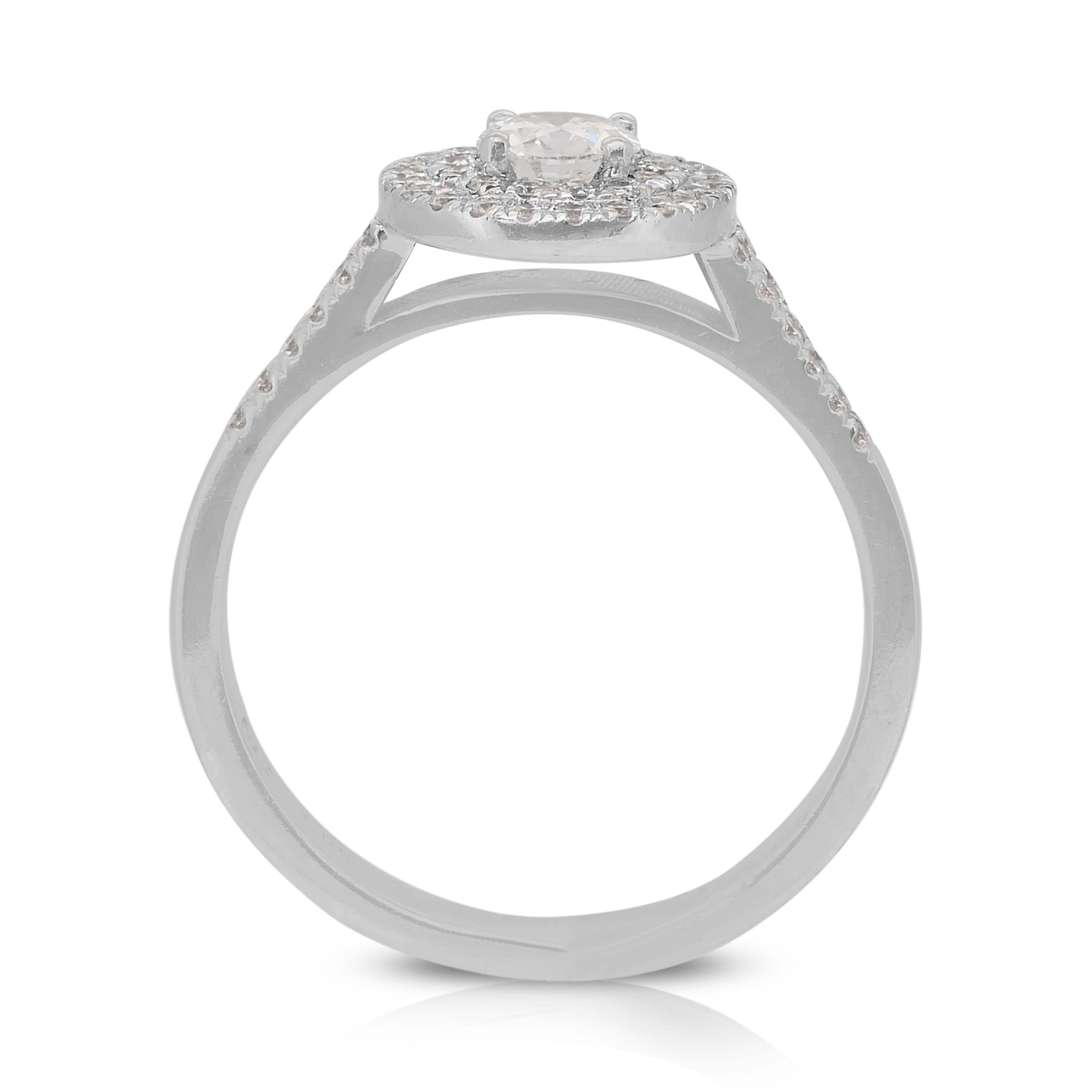 Luminous 1.03ct Diamonds Double Halo Ring in 14k White Gold - IGI Certified 3