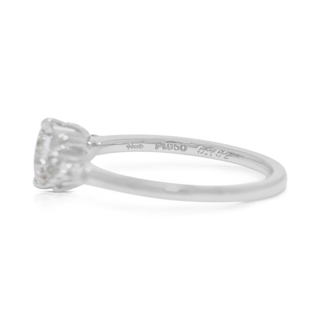 Exquisite 0.85ct Natural Diamond Platinum Ring by HAMRI Excellent état - En vente à רמת גן, IL