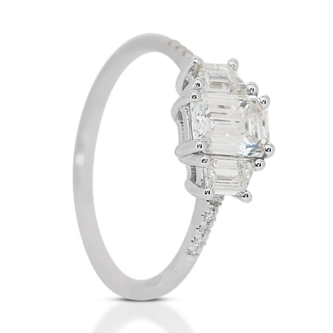 0.8 carat emerald cut diamond ring