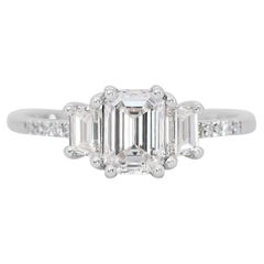 Exquisite 0.8ct Emerald Cut Diamond Ring