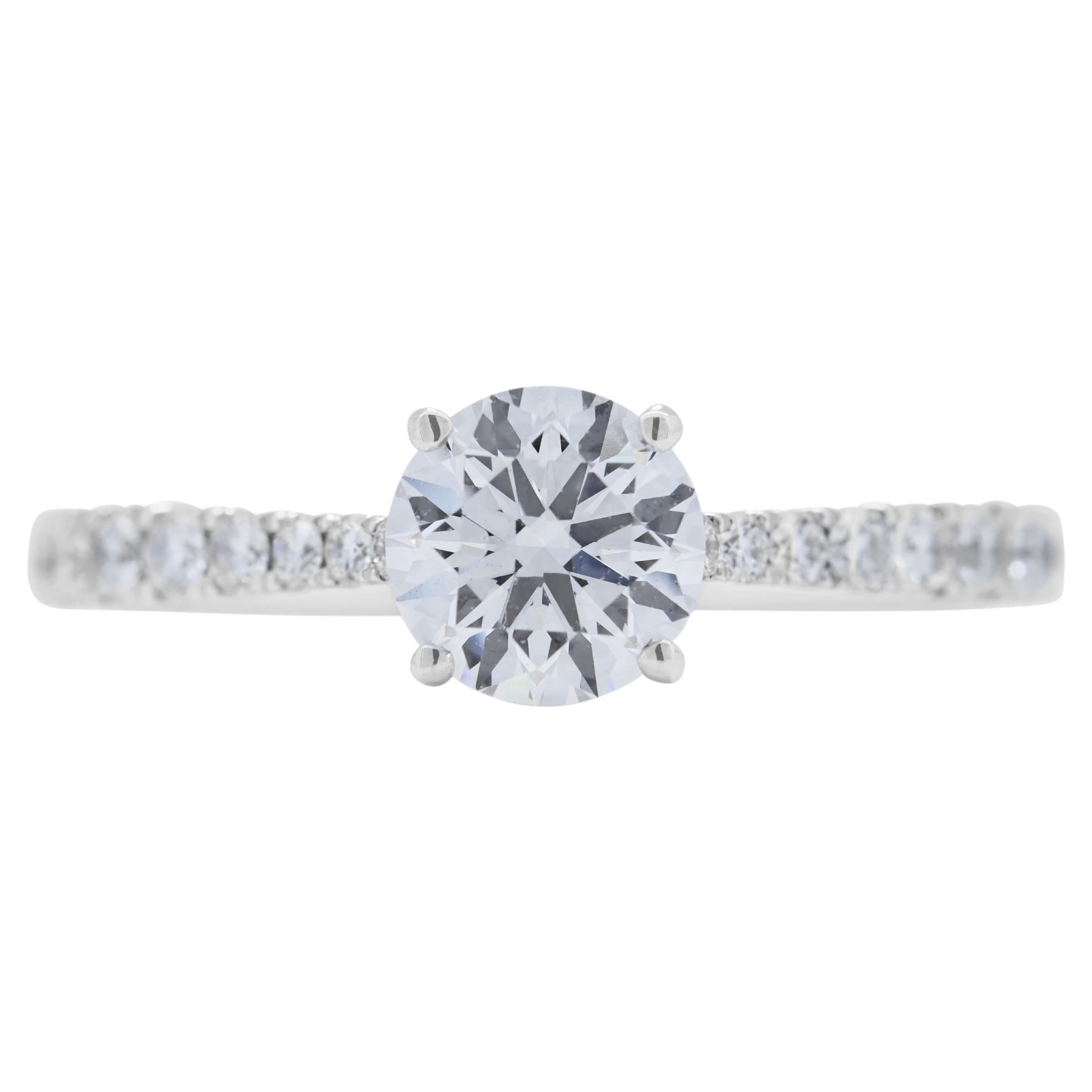 Exquisite 0.90ct Natural Diamonds Pave Ring in 18K White Gold
