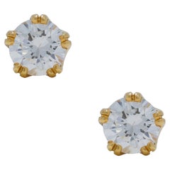 Exquisite 0.92ct Diamonds Stud Earrings in 20K Yellow Gold