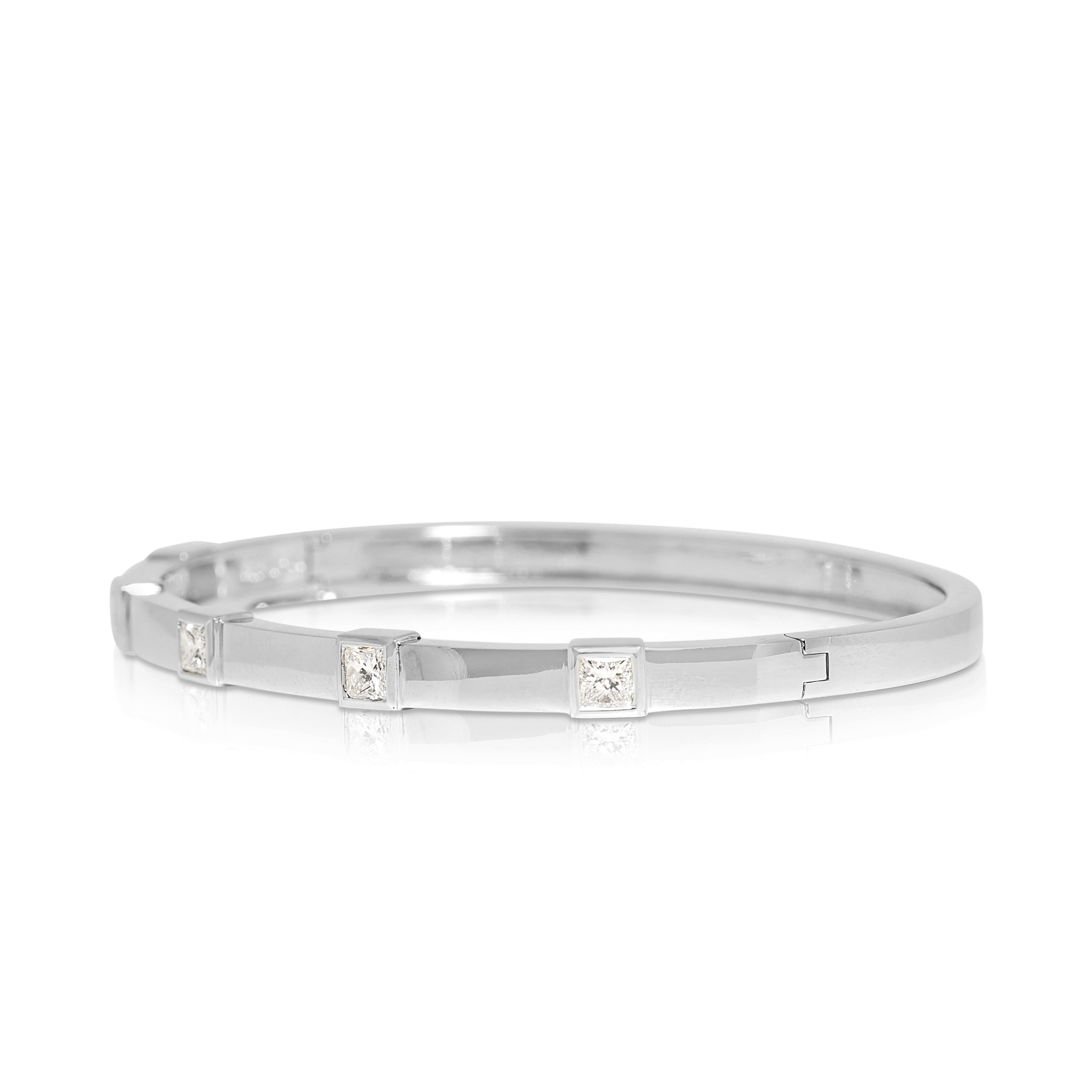 Donna Squisito bracciale con diamanti naturali da 0,9 carati in oro bianco 18 carati in vendita