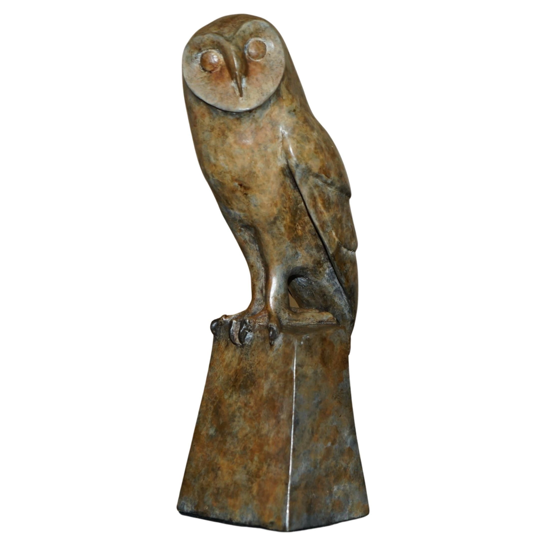 Exquisite 1/25 Limited Edition Alan Biggs Solid Bronze Owl Signed and Numbered
