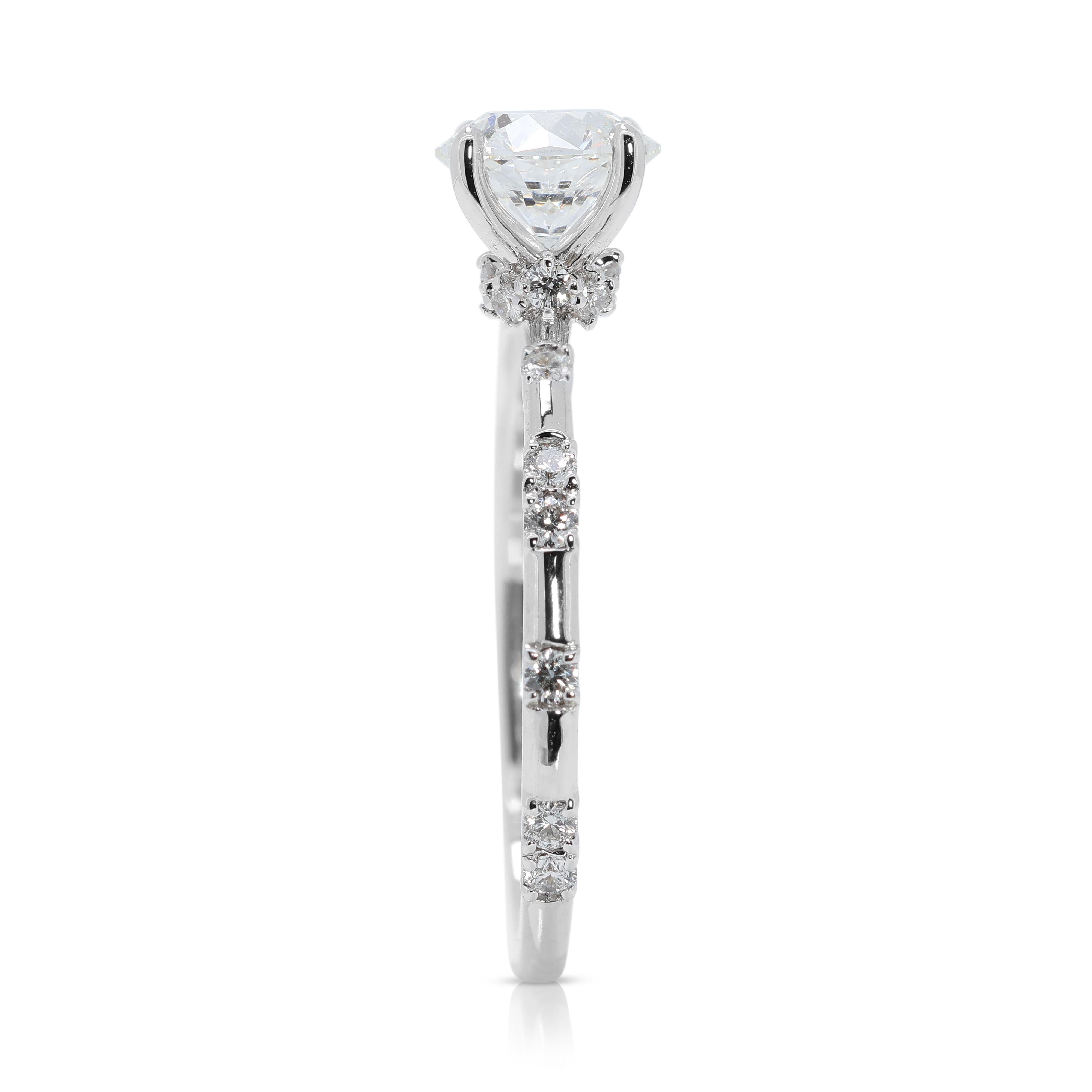 Magnifique bague de 1 carat et 15 points en or blanc 18 carats avec AGS Pour femmes en vente