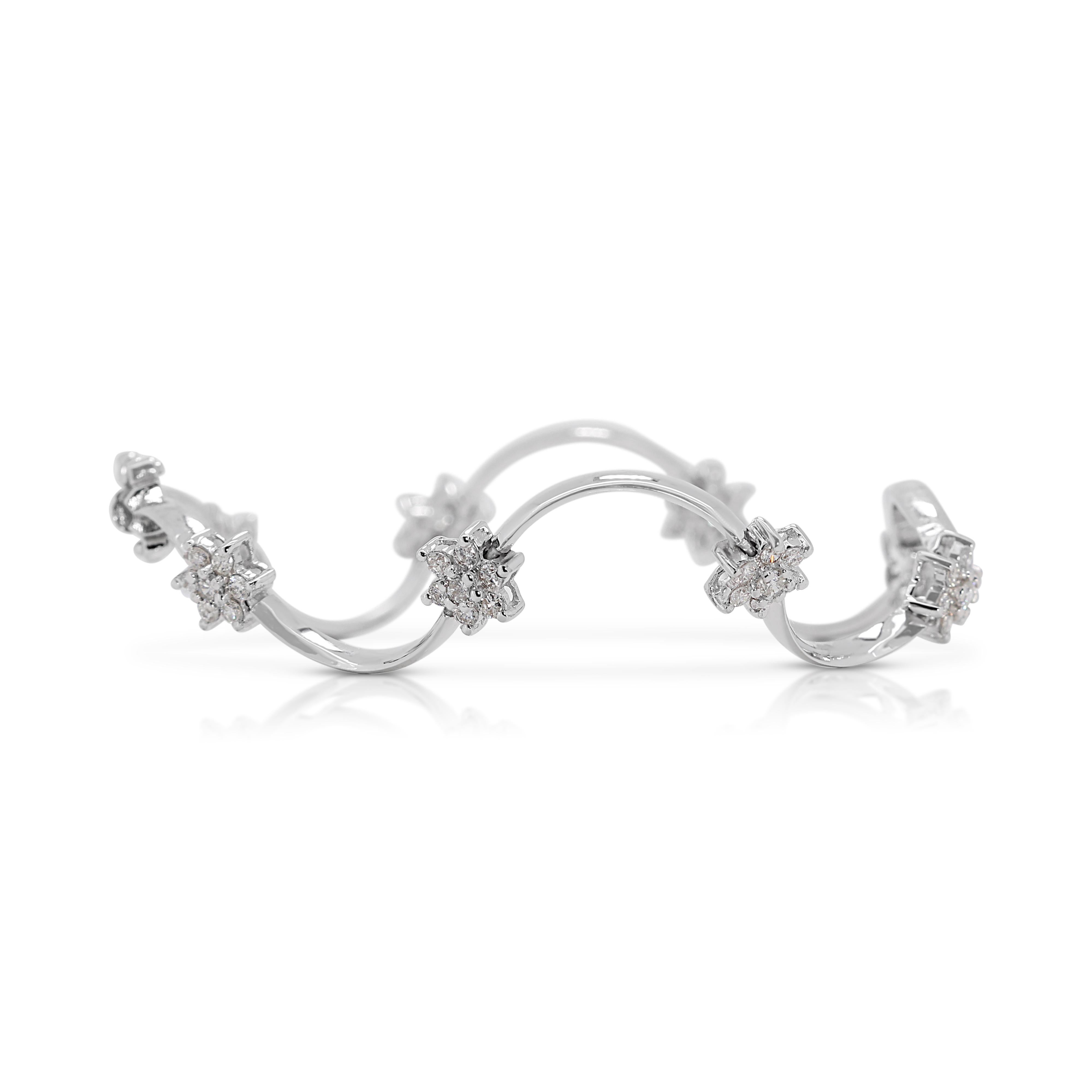 Exquisites Armband aus 18 Karat Weißgold mit 1 Karat und 40 Punkten natürlichem Diamanten (Rundschliff)