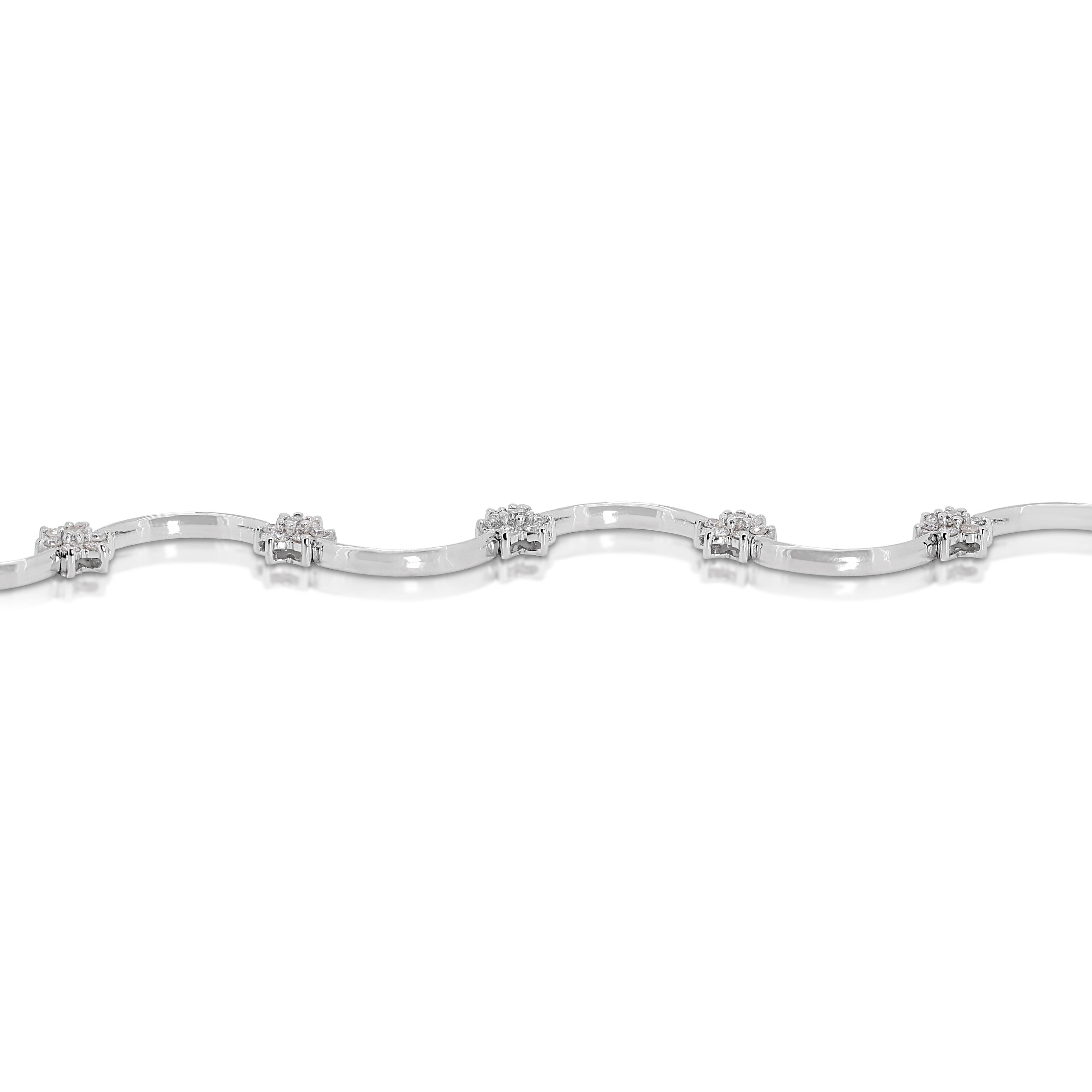 Exquisites Armband aus 18 Karat Weißgold mit 1 Karat und 40 Punkten natürlichem Diamanten 1