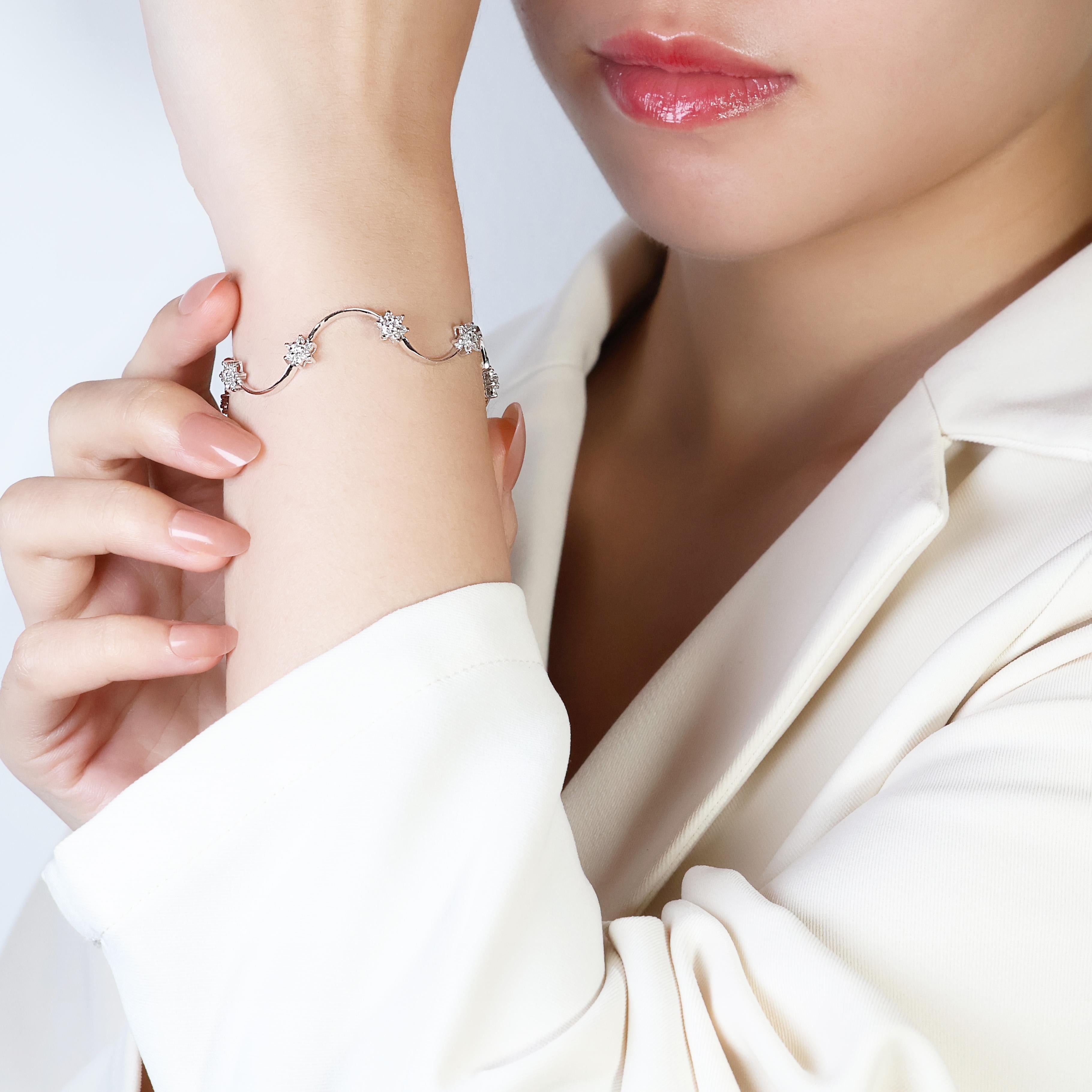 Exquisites Armband aus 18 Karat Weißgold mit 1 Karat und 40 Punkten natürlichem Diamanten 3