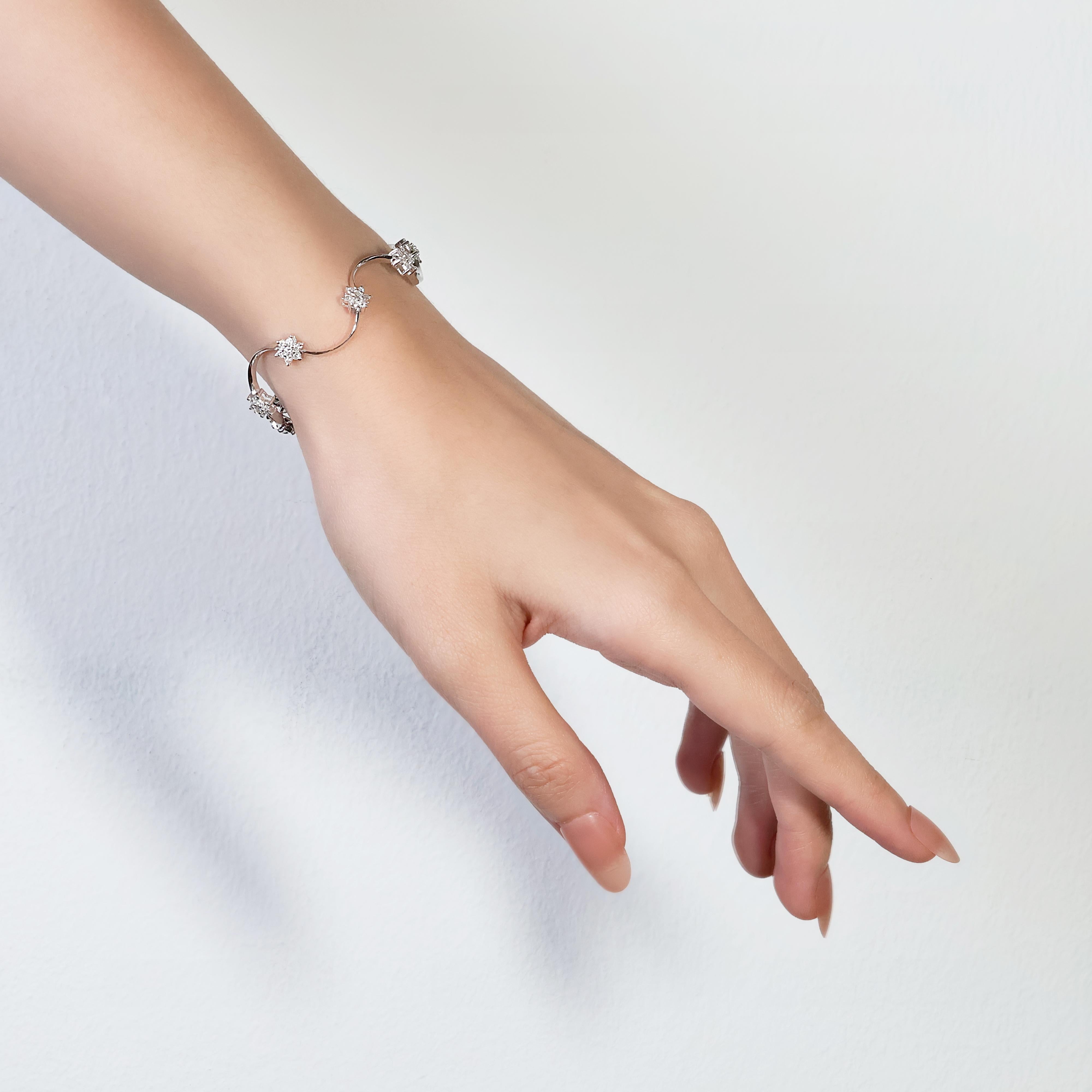 Exquisites Armband aus 18 Karat Weißgold mit 1 Karat und 40 Punkten natürlichem Diamanten 4