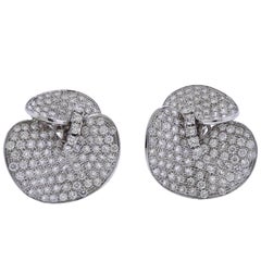 Exquisite 10 Carat Diamond Gold Orchid Earrings