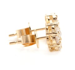 Exquisite 1.00 Carat Natural Diamond 14 Karat Solid Yellow Gold Stud Earrings