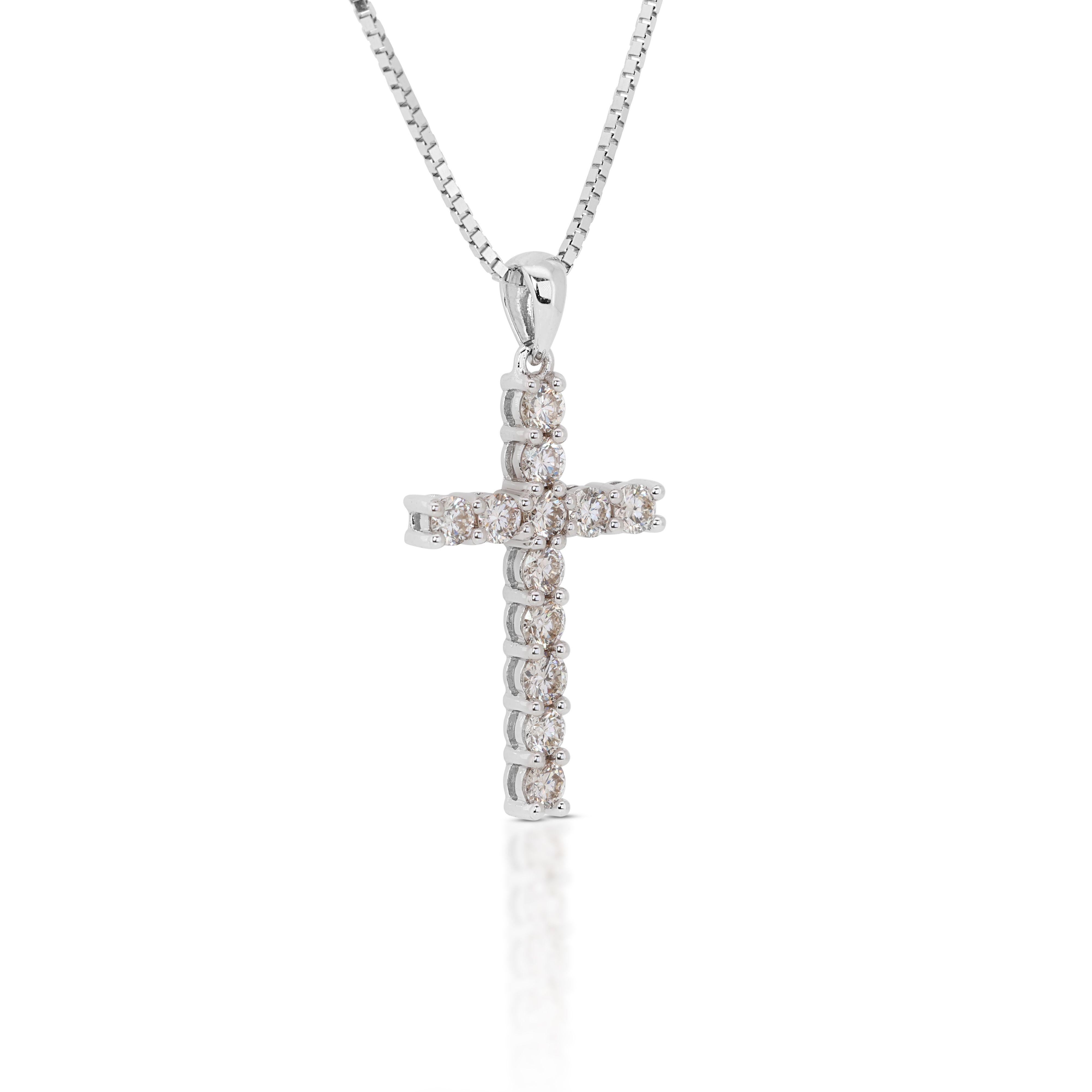Women's Exquisite 1.00ct Diamond Cross Pendant - (Chain not included)
