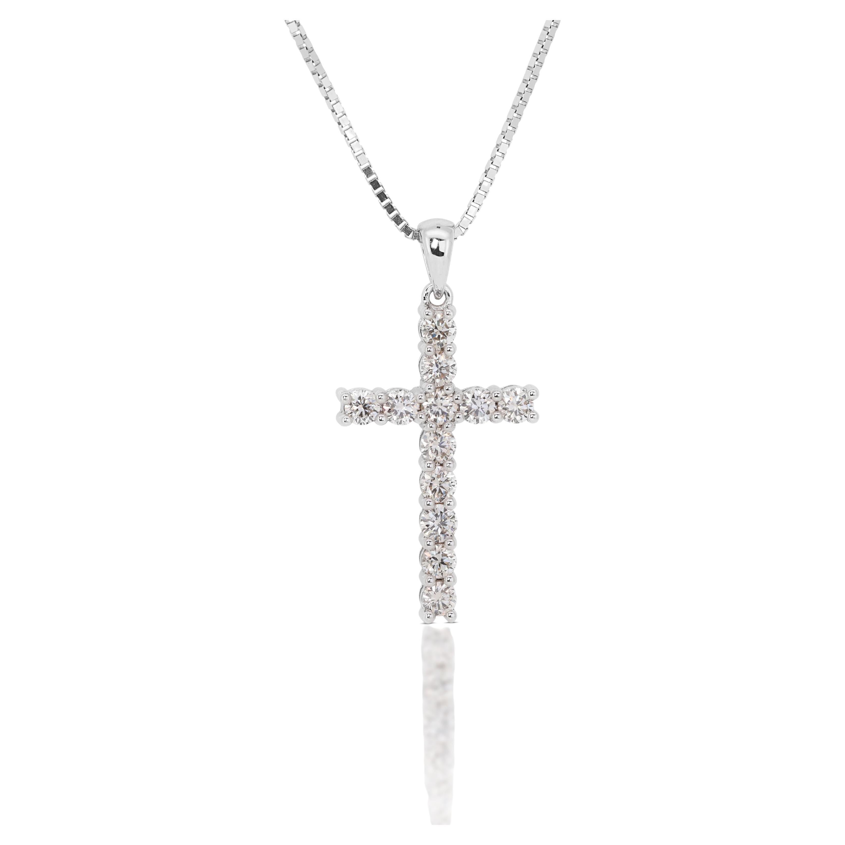 Exquisite 1.00ct Diamond Cross Pendant - (Chain not included)