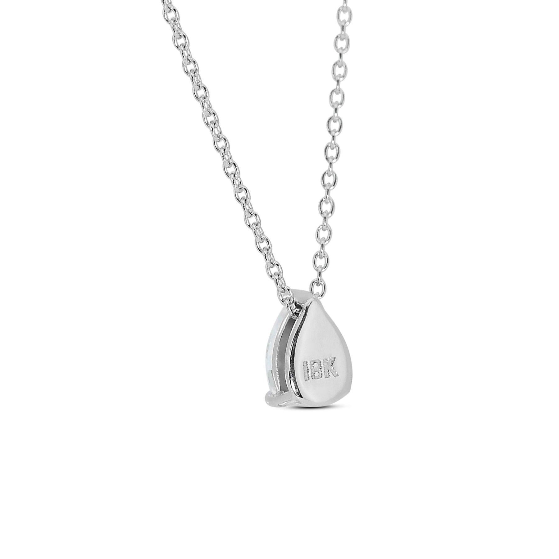 Exquisite 1.00ct Diamond Necklace with Pendant in 18k White Gold - GIA Certified For Sale 2