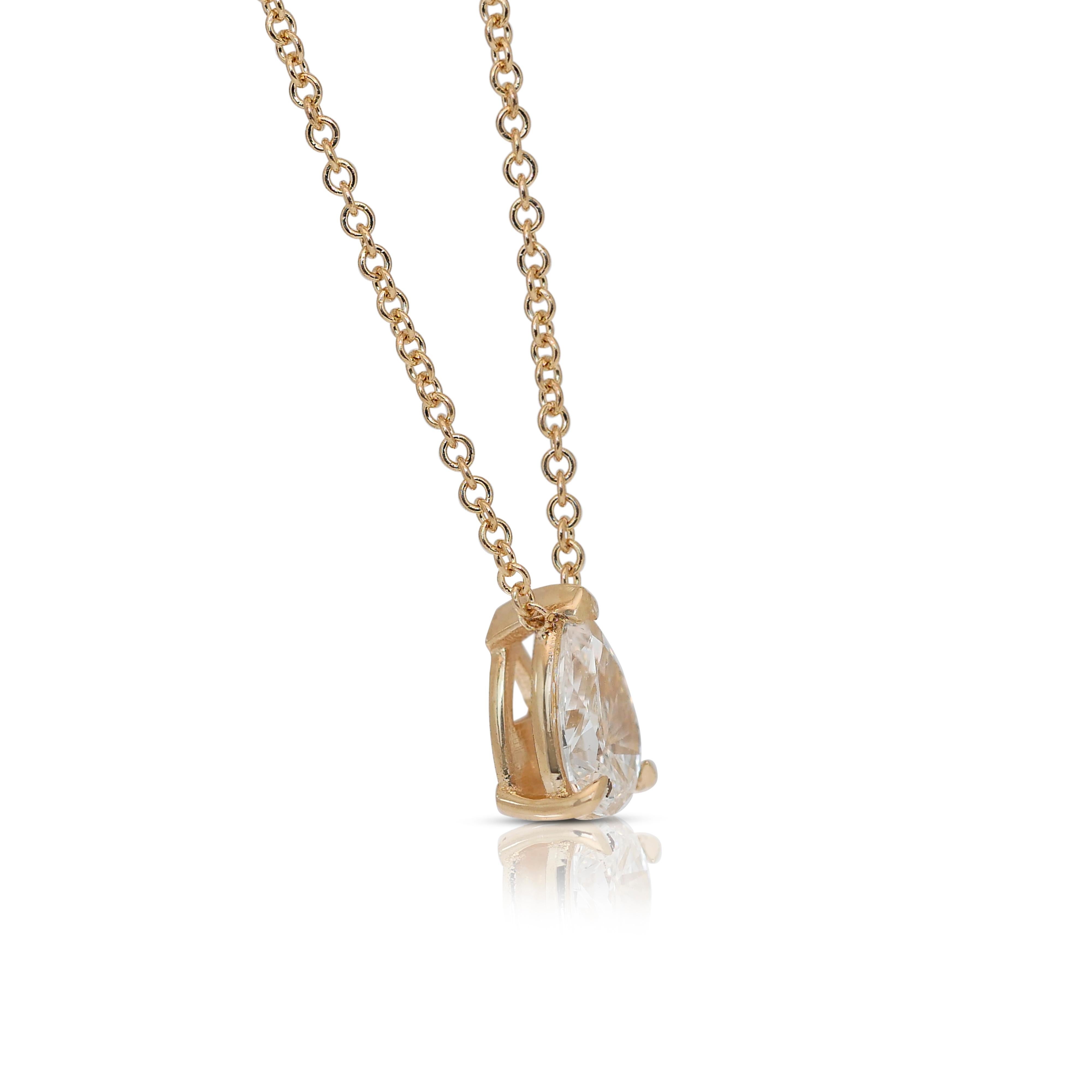 Exquisite 1.00ct Double Excellent Ideal Cut Diamond Solitaire Necklace - GIA For Sale 1