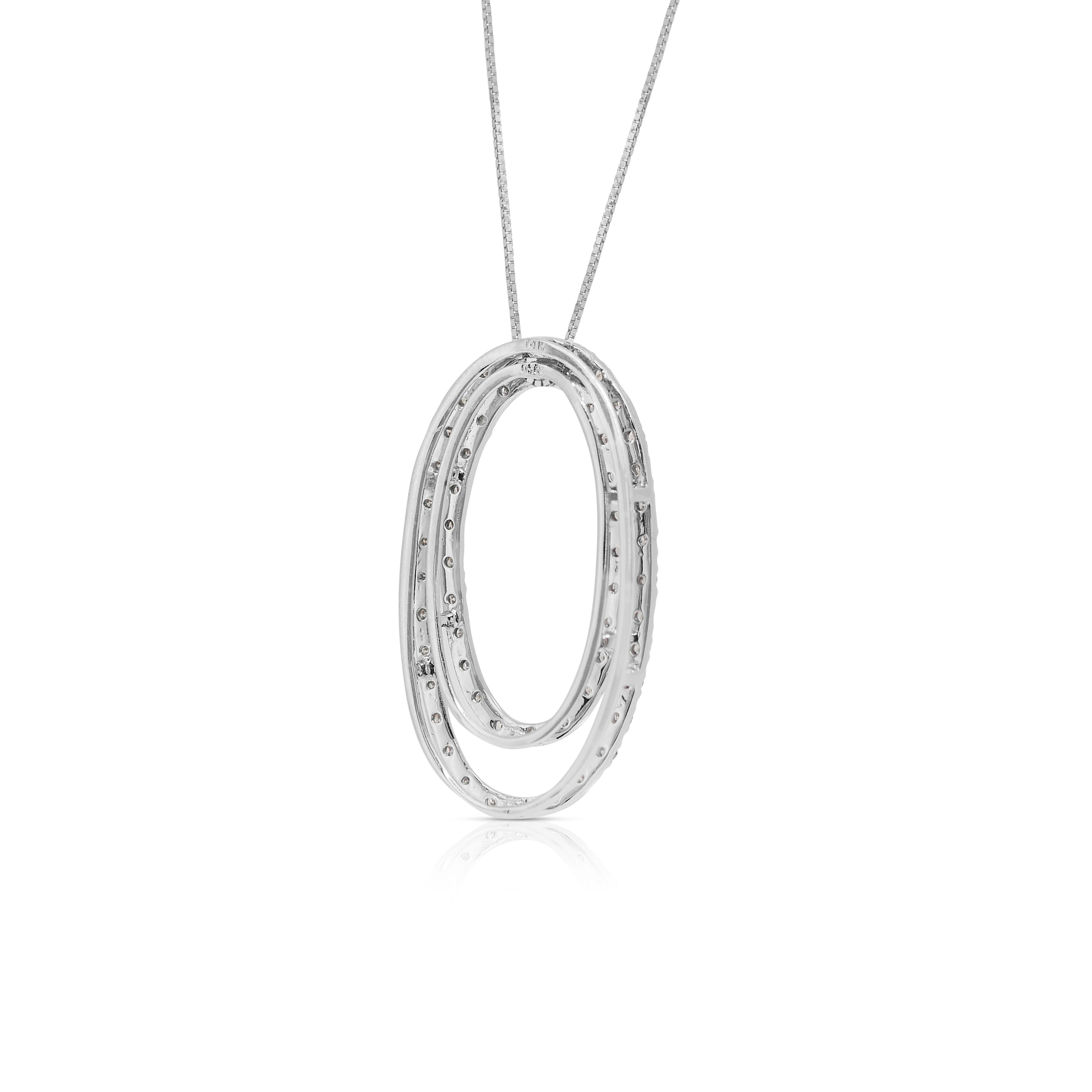 Exquisite 1.01ct Diamonds Necklace in 14k White Gold - IGI Certified 5