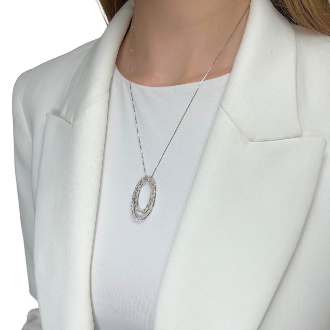 Exquisite 1.01ct Diamonds Necklace in 14k White Gold - IGI Certified 6