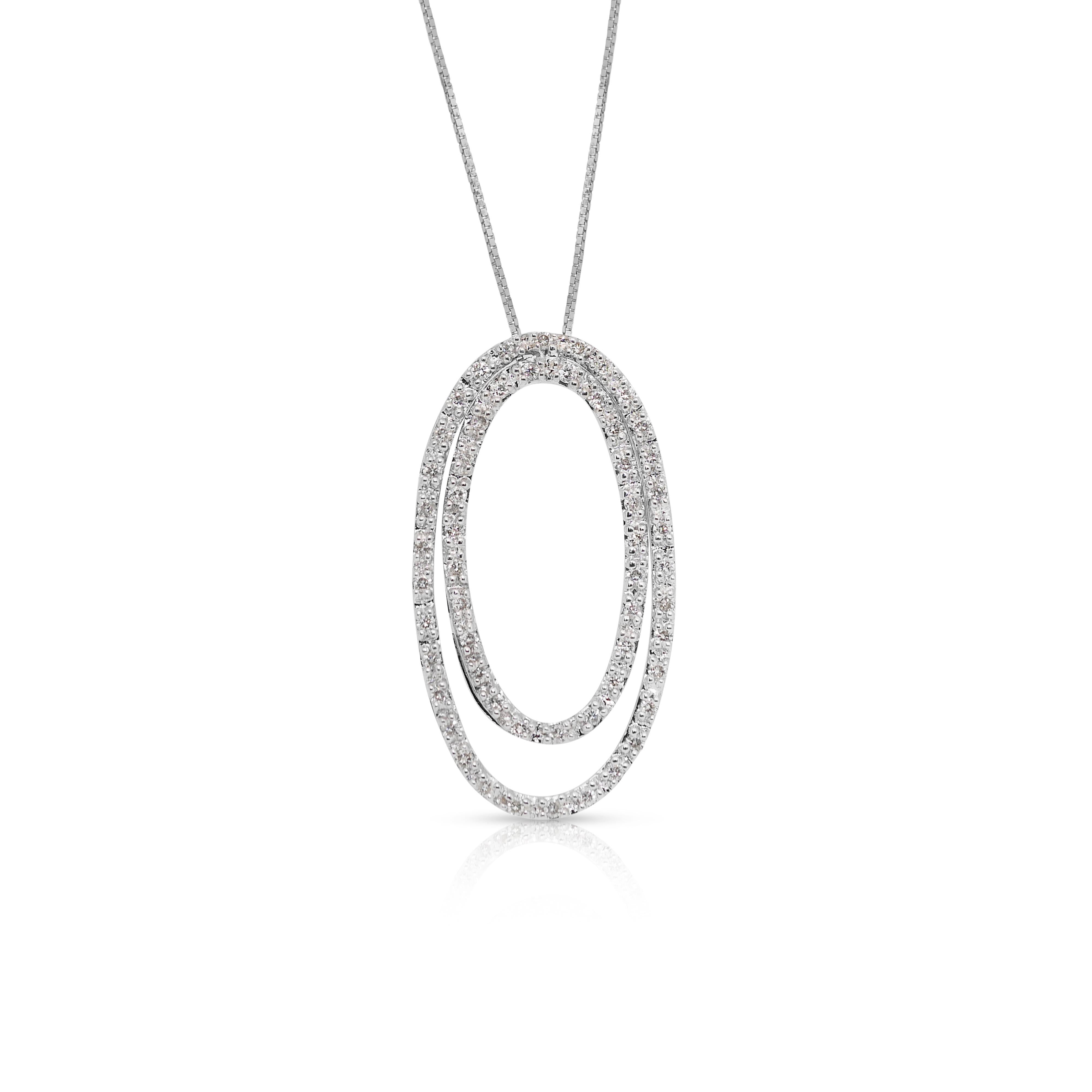 Exquisite 1.01ct Diamonds Necklace in 14k White Gold - IGI Certified In New Condition In רמת גן, IL