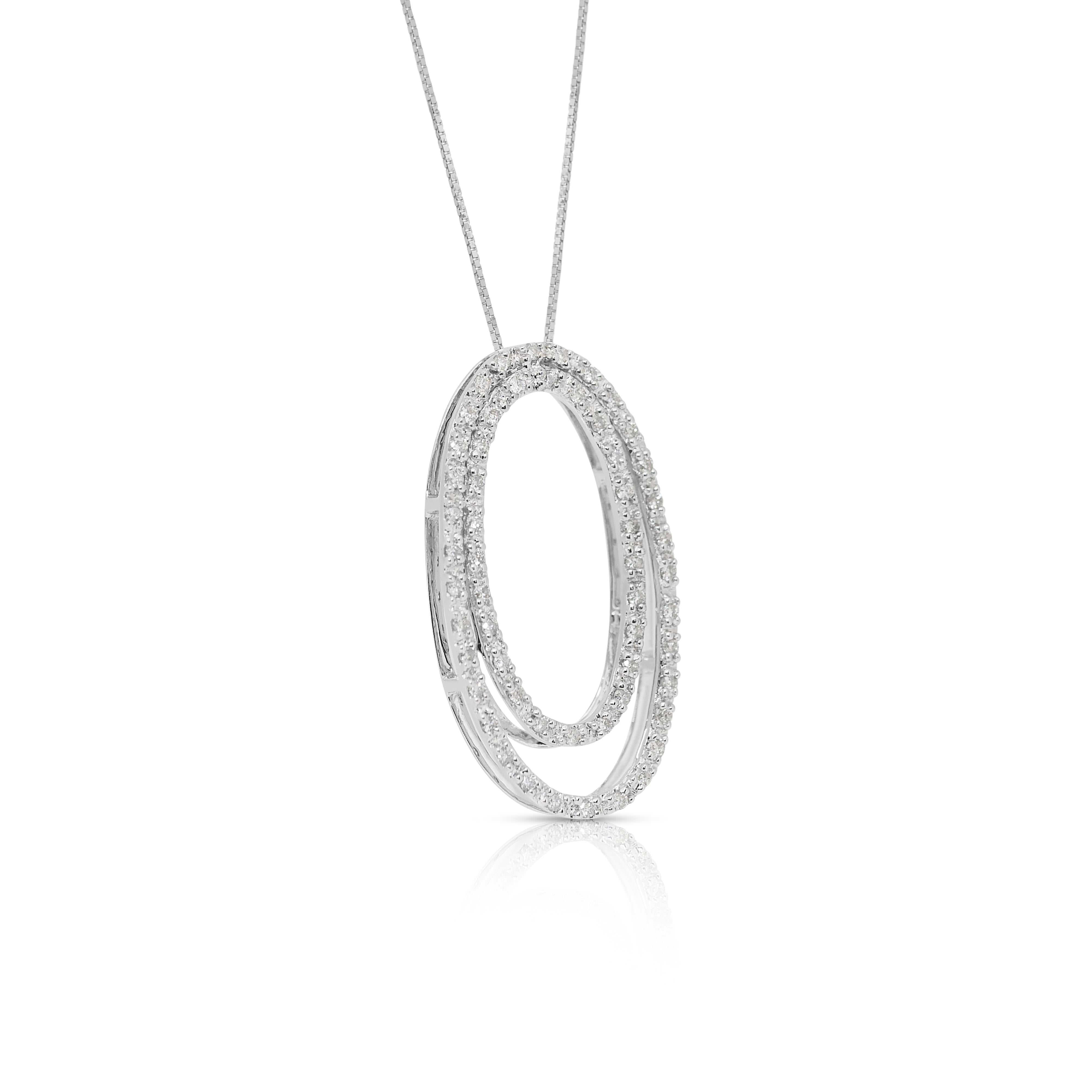 Women's Exquisite 1.01ct Diamonds Necklace in 14k White Gold - IGI Certified