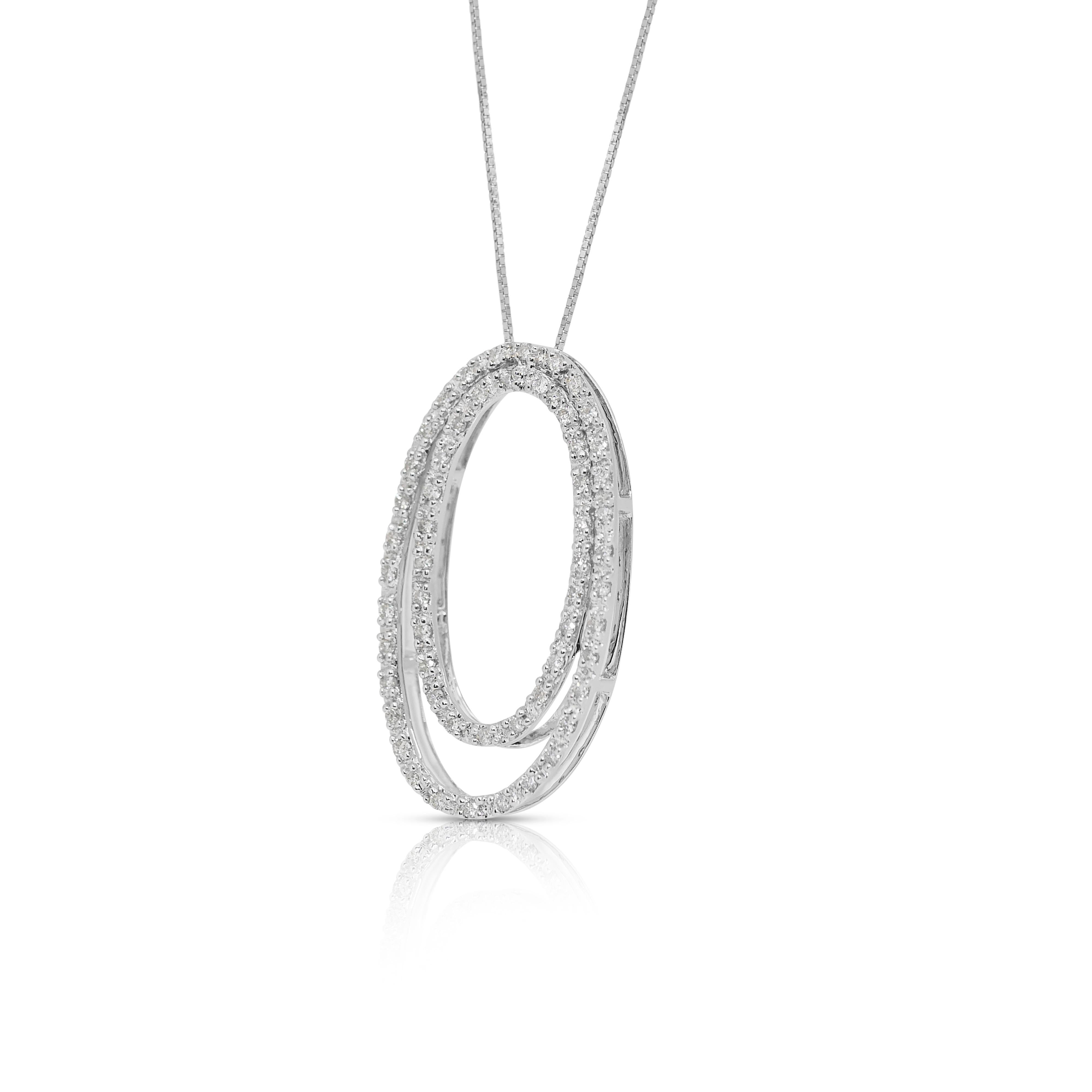 Exquisite 1.01ct Diamonds Necklace in 14k White Gold - IGI Certified 3