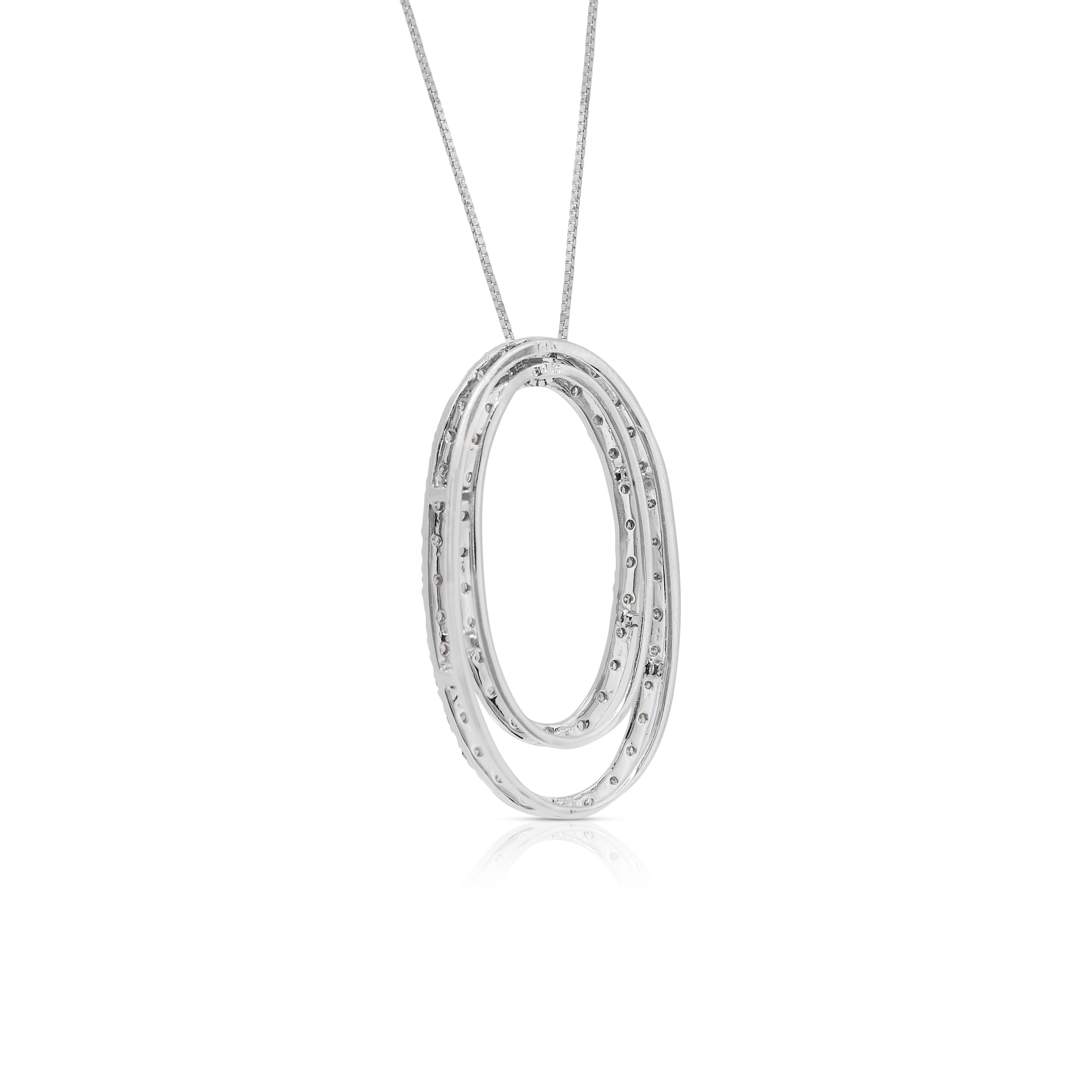 Exquisite 1.01ct Diamonds Necklace in 14k White Gold - IGI Certified 4